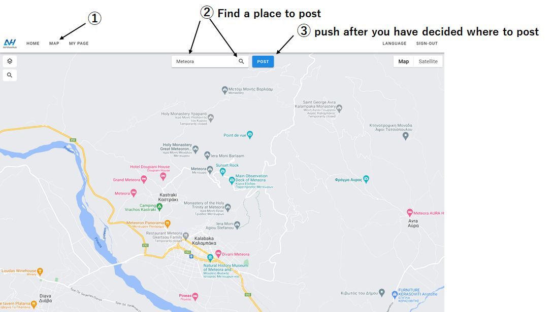 Finding a place and pressing POST